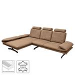 Ecksofa Beastey II Echtleder - Latte Macchiato - Longchair davorstehend links