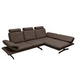 Ecksofa Beastey II Echtleder - Dunkelbraun - Longchair davorstehend rechts