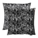 Coussin People Tissu - Noir / Gris - 45 x 45 cm