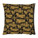 Housse de coussin Comic Tissu - Laiton - 66 x 66 cm