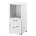 Commode haute Shuffle I Basic Modern - 40 cm - Blanc brillant