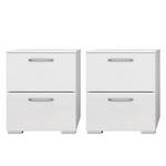 Tables de chevet Shuffle Basic (2 él.) Modern - 40 cm chaque - Blanc brillant