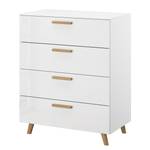 Commode haute Shuffle II Skandi Skandi - 80 cm - Blanc brillant