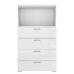 Commode haute Shuffle III Basic Modern - 80 cm - Blanc brillant