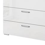 Commode haute Shuffle III Basic Modern - 80 cm - Blanc brillant