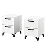 Tables de chevet Shuffle Industry (2 él. industriel - 40 cm chaque - Blanc alpin