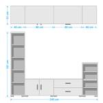 Wohnwand Shuffle Basic Modern - 240 cm - Alpinweiß