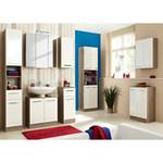 Meuble bas Quickset 380 I Blanc brillant / Imitation chêne Sanremo Terra