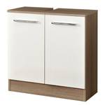 Wastafelonderkast Quickset 380 glanzend wit/Sanremo terra eikenhouten look