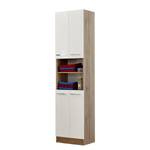 Hochschrank Quickset 380 Weiß Glanz / Eiche Sanremo Terra Dekor - Breite: 50 cm