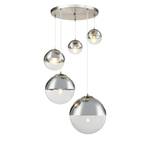 Hanglamp Varus I transparant glas/ijzer - 5 lichtbronnen