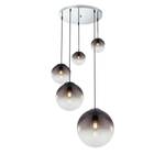 Hanglamp Varus X transparant glas/ijzer - 5 lichtbronnen