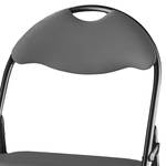 Chaises pliantes Vardo (lot de 2) Imitation cuir / Acier - Noir - Gris