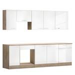 Meuble bas Selas II Blanc brillant / Imitation Chêne - Largeur : 40 cm