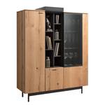 Highboard Style fineer van echt hout/metaal - eikenhout/antracietkleurig