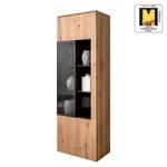 Vitrine Style Placage en bois véritable / Métal - Chêne / Anthracite