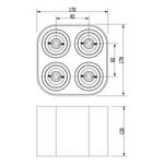 Deckenleuchte Cookie Aluminium - Weiß - Flammenanzahl: 4