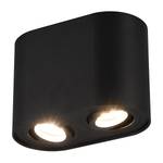 Plafondlamp Cookie aluminium - Zwart - Aantal lichtbronnen: 2