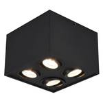 Plafondlamp Biscuit aluminium - Zwart - Aantal lichtbronnen: 4