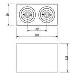 Plafondlamp Biscuit aluminium - Zwart - Aantal lichtbronnen: 2