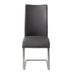 Chaises Marco Cuir véritable - Cuir Gyda: Gris - Lot de 2