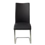 Chaises Marco Cuir véritable - Noir - Cuir Gyda: Noir - Lot de 2