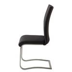 Chaises Marco Cuir véritable - Noir - Cuir Gyda: Noir - Lot de 2