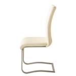 Chaises Marco Cuir véritable - Cuir Gyda: Créme - Lot de 2