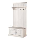 Compacte garderobe Neely massief grenenhout - Wit grenenhout/grijs grenenhout