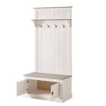 Compacte garderobe Neely massief grenenhout - Wit grenenhout/grijs grenenhout