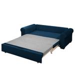 Slaapbank LATINA Country Deluxe vlakweefsel - Velours Krysia: Donkerblauw - Breedte: 205 cm