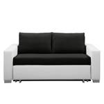 Schlafsofa LATINA Basic Kunstleder / Webstoff - Kunstleder Koda / Stoff Doran: Weiß / Schwarz - Breite: 153 cm