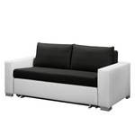 Canapé convertible LATINA Basic Cuir synthétique Koda / Tissu Doran: Blanc /Noir - Largeur : 193 cm