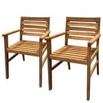 Chaises de jardin Tibro (lot de 2) Acacia massif - Marron