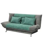 Schlafsofa Burrel Microfaser - Grau / Petrol