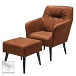 Fauteuil Tandil I Aspect cuir vieilli - Cognac vintage