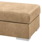 Gestoffeerde hocker Trevelin antieke leerlook - Beige