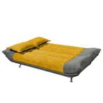 Canapé convertible Burrel Microfibre - Gris / Jaune moutarde