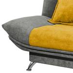 Canapé convertible Burrel Microfibre - Gris / Jaune moutarde