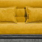 Canapé convertible Burrel Microfibre - Gris / Jaune moutarde