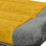 Canapé convertible Burrel Microfibre - Gris / Jaune moutarde