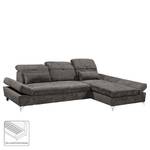 Ecksofa Easton Microfaser - Microfaser Ranu: Steingrau - Longchair davorstehend rechts