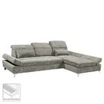 Ecksofa Easton Microfaser - Microfaser Ranu: Schlamm - Longchair davorstehend rechts