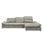 Ecksofa Easton Microfaser - Microfaser Ranu: Schlamm - Longchair davorstehend rechts