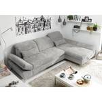 Ecksofa Easton Microfaser - Microfaser Ranu: Silber - Longchair davorstehend rechts