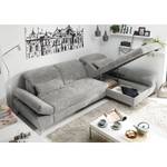 Ecksofa Easton Microfaser - Microfaser Ranu: Silber - Longchair davorstehend rechts