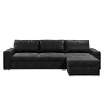 Ecksofa Trevelin Antiklederlook - Anthrazit - Longchair davorstehend rechts