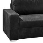 Ecksofa Trevelin Antiklederlook - Anthrazit - Longchair davorstehend rechts