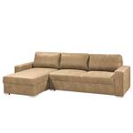 Ecksofa Trevelin Antiklederlook - Beige - Longchair davorstehend links