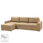 Ecksofa Trevelin Antiklederlook - Beige - Longchair davorstehend links